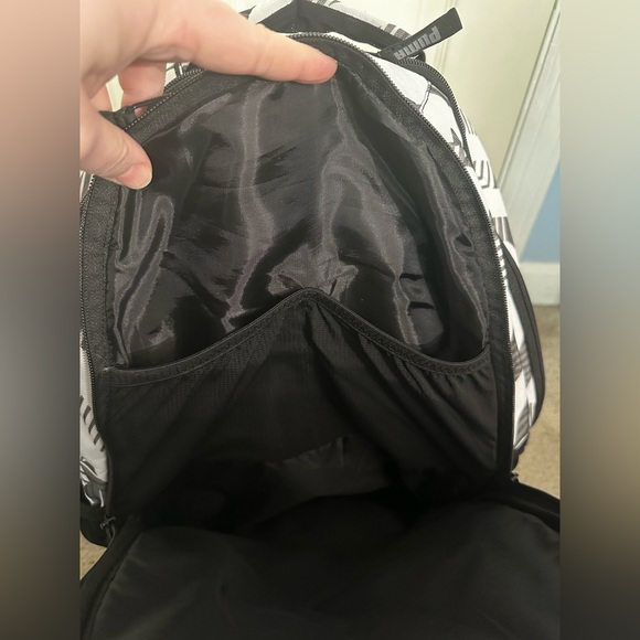 PUMA Full-Size Backpack TONS of Storage Laptop Cell Tablet Black White Gray - Picture 12 of 15